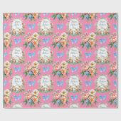 Papier Cadeau Bonne fête des mères rose romantique (Plat)