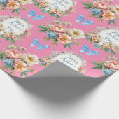 Papier Cadeau Bonne fête des mères rose romantique (Coin)