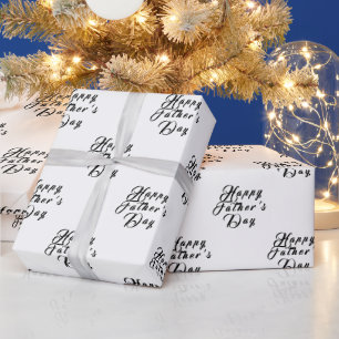 Papier Cadeau Bonne Fête des pères Papa grand-père Noir moderne