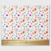 Papier Cadeau Bonne fête Hanoukka belle décoration (Plat)