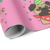 Papier Cadeau Bonne fille Carlin d'anniversaire (Coin rond)