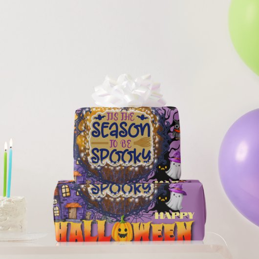 Papier Cadeau Bonne Halloween C'est la fête de la saison Éffraya (Cadeaux de fête)