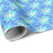 Papier Cadeau Bonne Hanoukka (Coin rond)