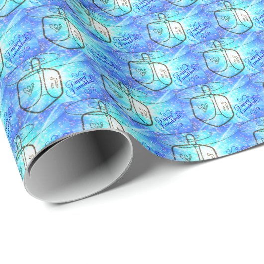 Papier Cadeau Bonne Hanoukka (Coin rond)