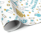 Papier Cadeau Bonne Hanoukka (Coin rond)