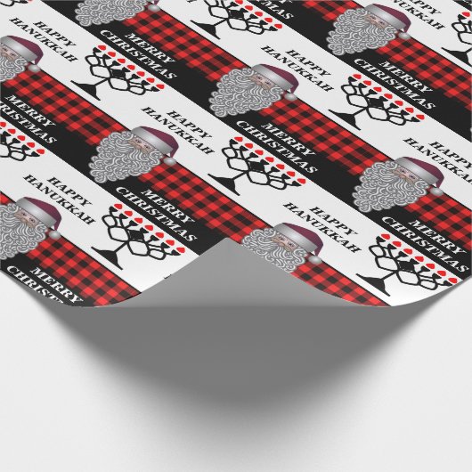 Papier Cadeau Bonne Hanoukka et Joyeux Noël (Coin)