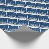 Papier Cadeau Bonne Hanoukka Manora et étoile de David (Coin)