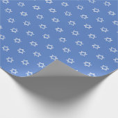 Papier Cadeau Bonne Hanoukka Star de David Blanc Bleu (Coin)