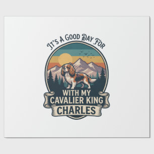 Papier Cadeau Bonne journée de randonnée Cavalier King Charles C