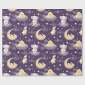 Papier Cadeau Bonne Nuit Avec Bébé Bébé Mignonne Sleepy Animal (Plat)