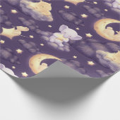 Papier Cadeau Bonne Nuit Avec Bébé Bébé Mignonne Sleepy Animal (Coin)