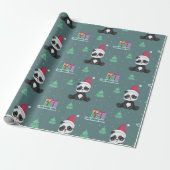 Papier Cadeau Bonne Pandas Motif de Noël (Déroulé)
