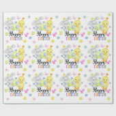 Papier Cadeau Bonne Pâques mignonne Rabbit & Chasse aux oeufs de (Plat)