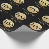 Papier Cadeau Bonne Parties scintillant du 100e anniversaire Bla (Coin)