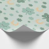 Papier Cadeau Bonne Saint-Patrick Shamrock (Coin)