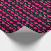 Papier Cadeau Bonne Saint Valentin - avec accent de coeur rose (Coin)