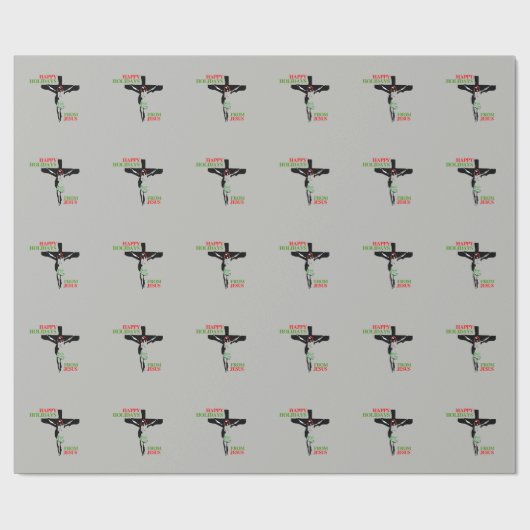 PAPIER CADEAU BONNES FÊTES DE JÉSUS (Plat)