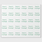 Papier Cadeau Bonnes Fêtes de police verte de Noël (Plat)