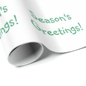 Papier Cadeau Bonnes Fêtes de police verte de Noël (Coin rond)