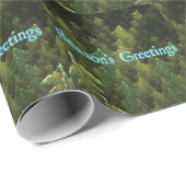 Papier Cadeau Bonnes Fêtes - Forêt foncée (Coin rond)