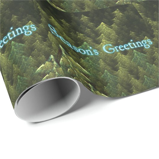Papier Cadeau Bonnes Fêtes - Forêt foncée (Coin rond)