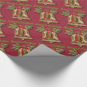 Papier Cadeau Bonnes Fêtes Gold Christmas Bells Papier (Coin)