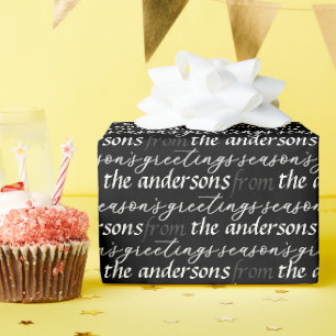 Papier Cadeau Bonnes Fêtes modernes Famille Motif