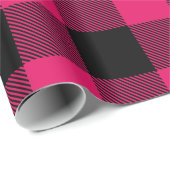 Papier Cadeau Bonnet de bison noir de framboise à gros bisons (Coin rond)