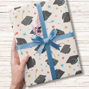 Papier Cadeau Bonnet de fin d'études et Tassel sur la crème