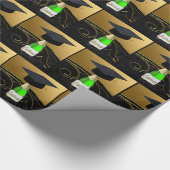 Papier Cadeau Bonnet de graduation sur bouteille de champagne Cé (Coin)