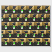Papier Cadeau Bonnet de graduation sur bouteille de champagne Cé (Plat)