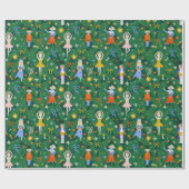 Papier Cadeau Bonnet Noisette de Noël Ballerina Mouse Bows (Plat)