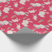 Papier Cadeau Bonnets de Pâques rouges mignons et heureux (Coin)