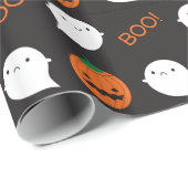 Papier Cadeau Boo ! C'est Halloween (Coin rond)