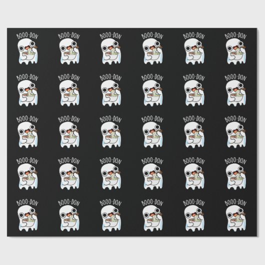 Papier Cadeau Boo-don Drôle Fantôme Udon Pun Dark BG (Plat)