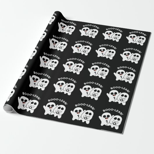 Papier Cadeau Boo-lean Funny Computer Ghost Boolean Pun Dark BG (Déroulé)