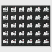 Papier Cadeau Boo-ling Drôle Halloween Bowling Ghost Pun Dark BG (Plat)