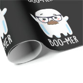 Papier Cadeau Boo-mer Funny Moyen Age Ghost Pun Dark BG (Coin rond)