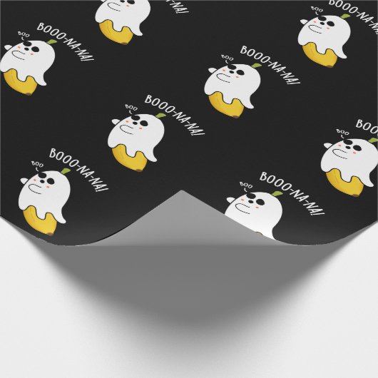 Papier Cadeau Boo-nana Funny Ghost Banana Pun Dark BG (Coin)
