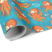 Papier Cadeau Boo Octopus Cute Multicolor Enfants Vêtements & Dé (Coin rond)