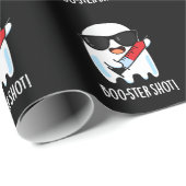 Papier Cadeau Boo-ster Shot Funny Ghost Vaccine Pun Dark BG (Coin rond)