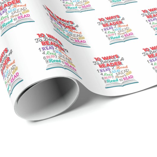 Papier Cadeau Book Lover 10 Ways to Become a Reader (Coin rond)