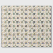 Papier Cadeau Book Lover Wrapping Paper in Cream (Plat)