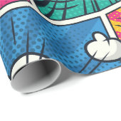 Papier Cadeau Boom Bang Wow Retro Comic Explosions (Coin rond)