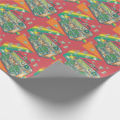 Papier Cadeau Boom Box Funky Conception colorée (Coin)