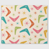 Papier Cadeau Boomerang de style milieu de siècle avec explosion (Plat)