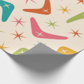 Papier Cadeau Boomerang de style milieu de siècle avec explosion (Coin)