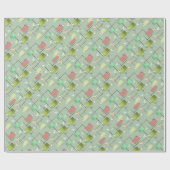 Papier Cadeau Boomerangs verts avec la violette et le rose (Plat)