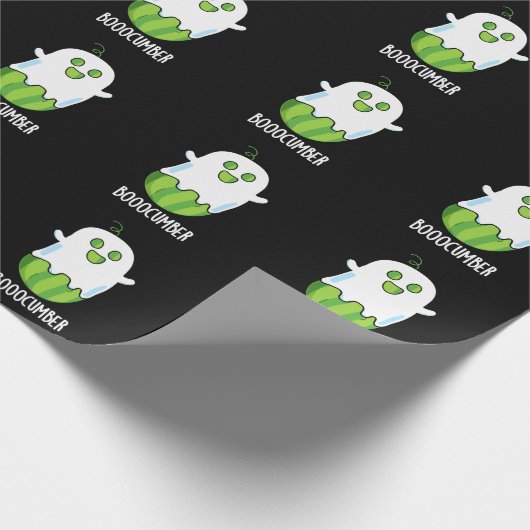 Papier Cadeau Booocumber Funny Ghost Cucumber Pun Dark BG (Coin)