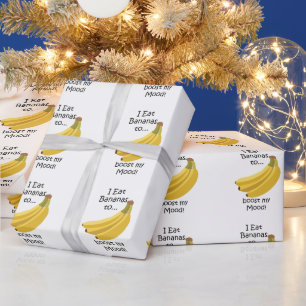 Papier Cadeau Boost de fruit de banane améliore mon humeur drôle